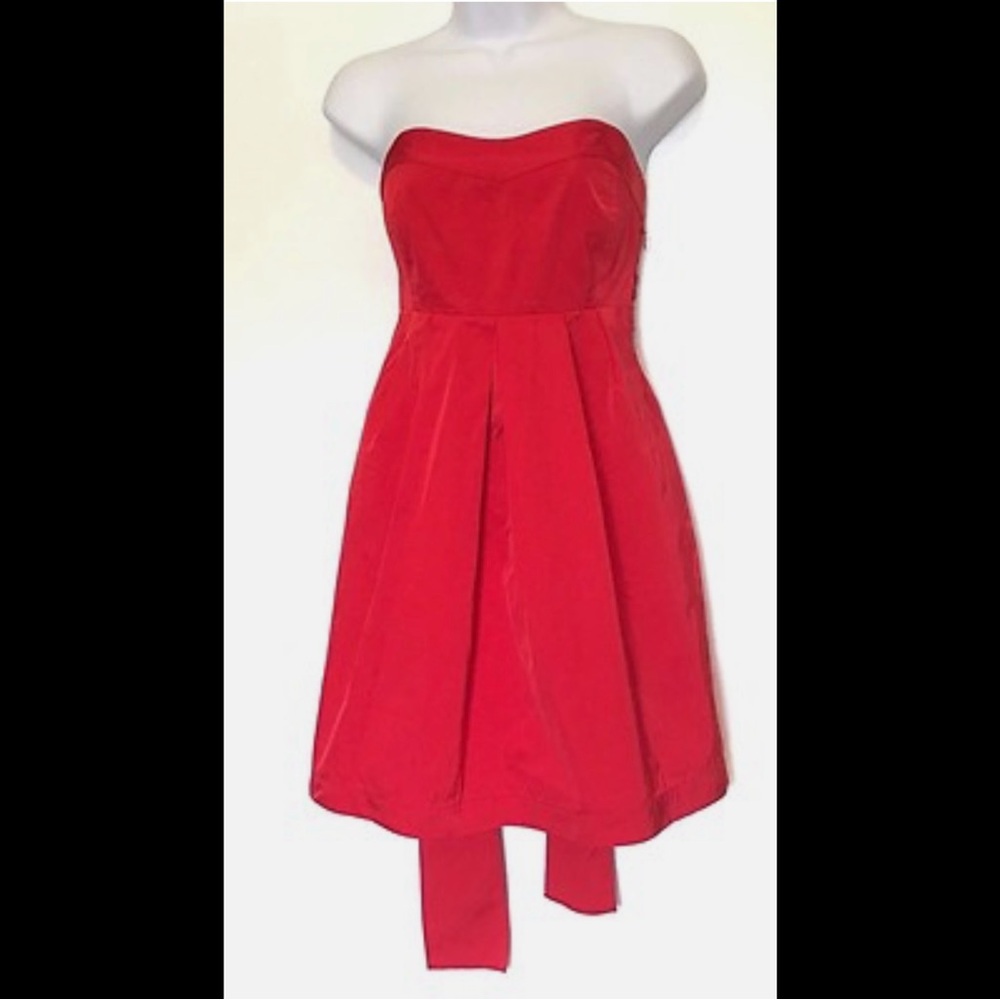 Theory Red Strapless Mini Dress